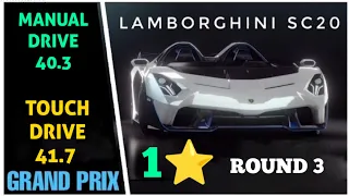 Asphalt 9 Lamborghini SC20 Grand Prix Round 3 Touch Drive Manual Run 1 star Rat Race