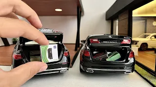 Miniature Mercedes-Benz VS Bmw 1:18 Scale Model Car | Review | Tire Change