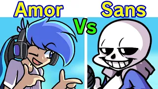 Friday Night Funkin' Sans Remastered Vs Amor | Sans X Spilt Remix (FNF Mod/Hard) (Bob and Bosip Mod)