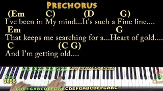 Heart of Gold (Neil Young) Piano Cover Lesson in G with Chords/Lyrics