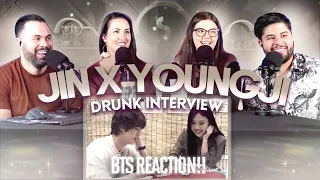 BTS "Jin x Youngji Nothing Much Prepared- Drunk Interview" Reaction -  Hilarious 🤣 🍻 | Couples React