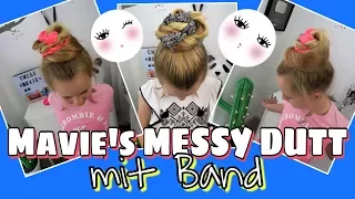 Mavie's MESSY DUTT mit Band coole Mädchen Zöpfe&Frisuren Anleitung Tutorial