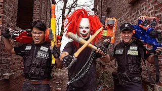 GUGU Nerf War Ep 65 : Swat CID Dragon Nerf Guns Fight Criminal Group BOSS Xicman Mask