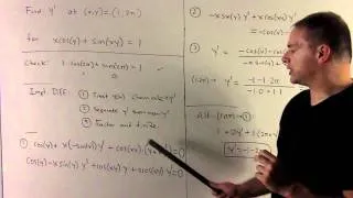 Implicit Differentiation 4 - Example with Trig Functions