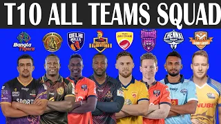 T10 all Teams Complete Squad