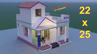 22x25 Ghar Ka Design II Very Low Budget House Plan II Small Family House Plan II 3D House Design