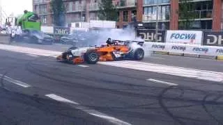 Demo Jos Verstappen (Auto GP) en Max Verstappen (CRG), VKV City Racing 2013