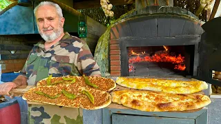 GIANT LAHMACUN SPECIAL ⭕ One of the most popular Turkish dishes 🇹🇷 village food