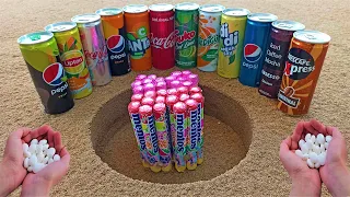 Experiment Coca Cola Fanta Sprite Pepsi Nescafe Lipton Ice Tea Didi Yedigün vs Mentos Underground!!