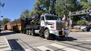 Truck Pulls Street Running Train!  Cops Save The Day!  Man Walks In Front Of Train, Fire Truck Waits