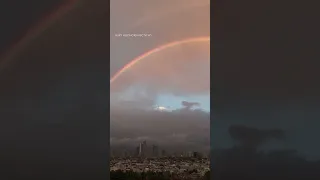 Double rainbow forms over NYC skyline for 2nd time in as many weeks 🌈🌈 #nyc #rainbow