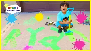 Ryan Chalk Painting Messy Fun!!!