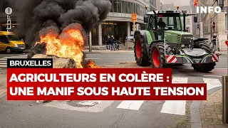 Manifestation des agriculteurs à Bruxelles : vives tensions avec les forces de l'ordre - RTBF Info