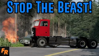 Stop The Beast - Truck Throwing Cars Around - BeamNG Drive Multiplayer