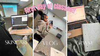 First Day Of Classes! | *College Freshman Edition* | vlog + GRWM + chitchat