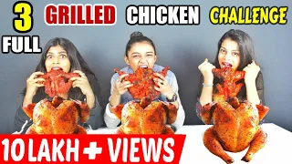 GIRLS GRILLED CHICKEN CHALLENGE | 3 FULL GRILLED CHICKEN EATING CHALLENGE | Food Challenge(Ep-139)