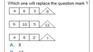 Reasoning 3 Triangle  Question.Which one will replace the question mark?