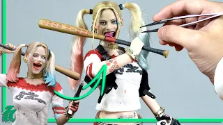 FAKE Harley Quinn Statue to Articulated 1/6 Figure (Repaint, Phicen Tattoo) Hot Toy Suicide Squad