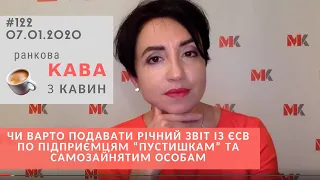 Річний звіт із ЄСВ по підприємцям “пустишкам” у випуску ранкової КАВИ з КАВИН № 122