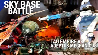 Epic Battle in a Sky Base! Warhammer 40k Tau vs Adeptus Mechanicus