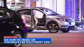 6 injured in South Side car crash, Chicago Fire Department says