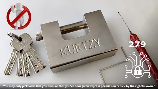 279 🔐 KURTZY Heavy Duty 1kg padlock monoblock picked and gutted [AVOID]