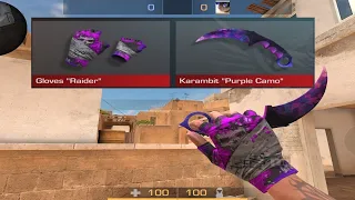 Gloves Raider + Karambit Purple Camo 💜