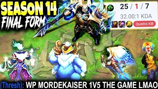 THE 1V9 MORDEKAISER SEASON 14 *QUADRA KILL* IMMORTAL BUILD GUIDE FINAL FORM | LoL Top s14 Gameplay