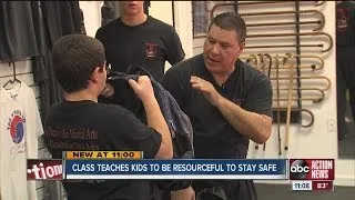 Class teaches student do use backpacks for self-defense