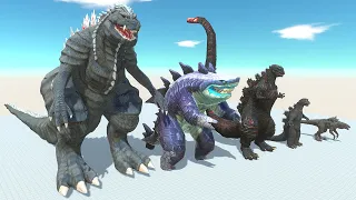 Godzilla of Evolution VS T-rex Evolution VS Dinosaurs Fighting Animal Revolt Battle Simulator ARBS