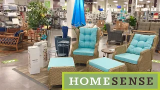 HOME SENSE PATIO FURNITURE OUTDOOR SOFAS ARMCHAIRS DECOR SHOP WITH ME SHOPPING STORE WALK THROUGH