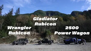 2020 Power Wagon vs 2020 Wrangler Rubicon vs 2020 Gladiator Rubicon