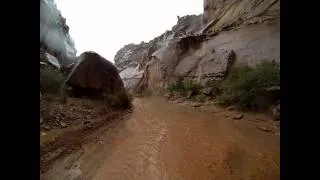 Flash flood in Capitol Gorge of the Capitol Reef NP 9-1-2013