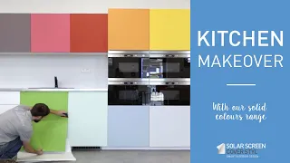 Colourful Kitchen Cupboards Transformation Using Adhesive Films