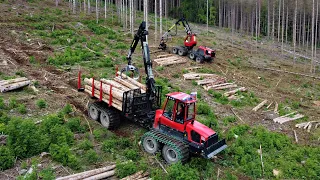 🌲*895 & 931XC drones-view* • Komatsu-Party • Harvester & Forwarder • fast driver • biggest machines🌲