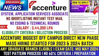 ACCENTURE BIGGEST OFF CAMPUS DIRECT NEXT PHASE SASA ROLE MASS HIRING STARTED FOR 2023 AND 2024 BATCH