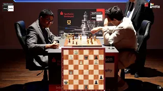 The final moments of Vishy Anand winning the No Castling Chess Match against Vladimir Kramnik