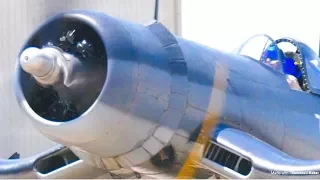 4K | F4U Corsair Engine Start-Up, Flybys & Engine Shut-Down