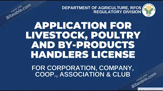 DRAFT - INFOGRAPHICS I APPLICATION FOR LIVESTOCK, POULTRY AND BY-PRODUCTS HANDLERS LICENSE