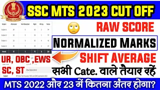 SSC MTS 2023 CUT OFF | SSC MTS 2023 NORMALIZED SCORE | CATEGORY WISE DATA | UR,OBC, EWS, SC, ST