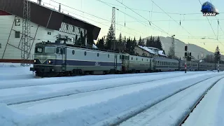 Trains in Heavy Snow in Predeal Station/Trenuri în Zăpadă Adevărată în Gara Predeal - 27 March 2021