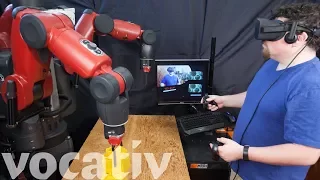 Using Virtual Reality To Control Real Robots
