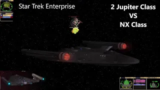 2 Jupiter Class Ships VS NX Class Enterprise | Both Sides | Star Ship Battle | Bridge Commander |