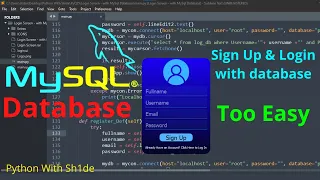PyQt5 Modern Login Screen Sign Up and Sign In With MySQL Database | Easiest Tutorial