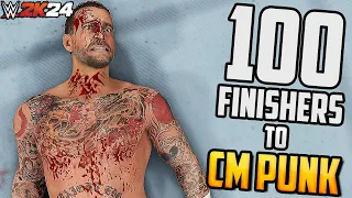 100 Finishers To CM Punk In WWE 2K24 !!!