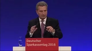 Keynote von EU-Kommissar Günther Oettinger auf dem Sparkassentag 2016 (komplett)
