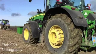 4 tractors ploughing & Drilling w/wheat in the fen`s 2021