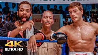 Kurt Sloane (Jean-Claude Van Damme) vs. Thai fighter. Kickboxer