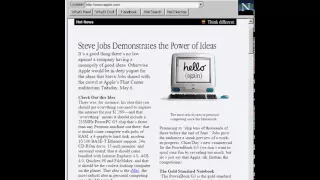 How the Apple website looked in 1998