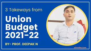 3 Takeways from Union Budget 2021-2222 Highlights | Deepak N | AIMS IBS